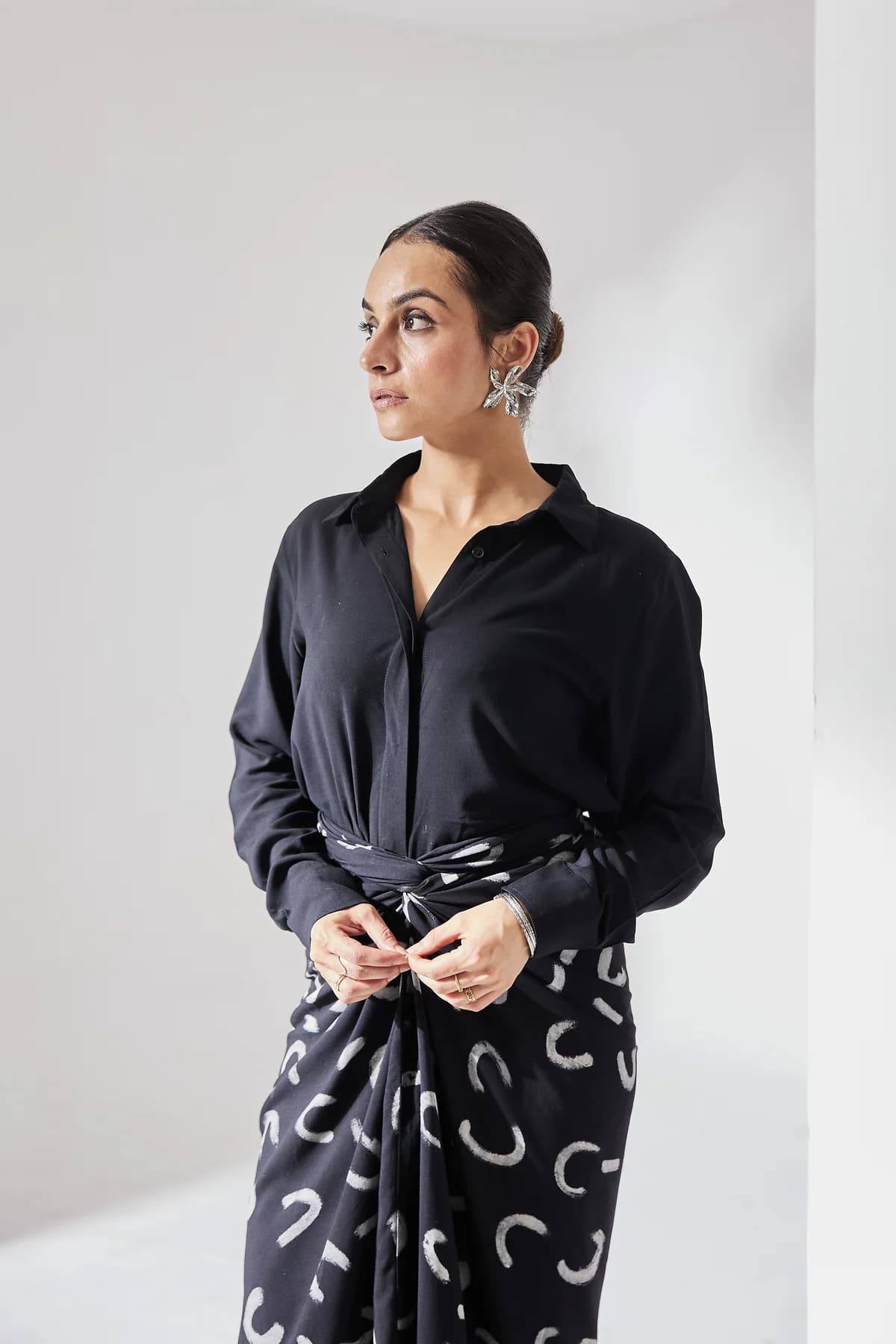 Black Print Coord Set